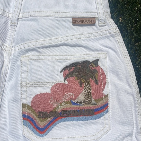 Zimmermann Women’s White High-Rise Postcard Jeans - Picture 3 of 7